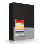 Hoeslaken zwart Double Jersey