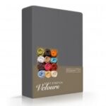 Hoeslaken antraciet velours