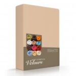Hoeslaken beige velours