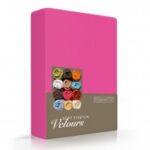 Hoeslaken fuchsia velours