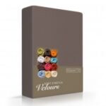 Hoeslaken taupe velours